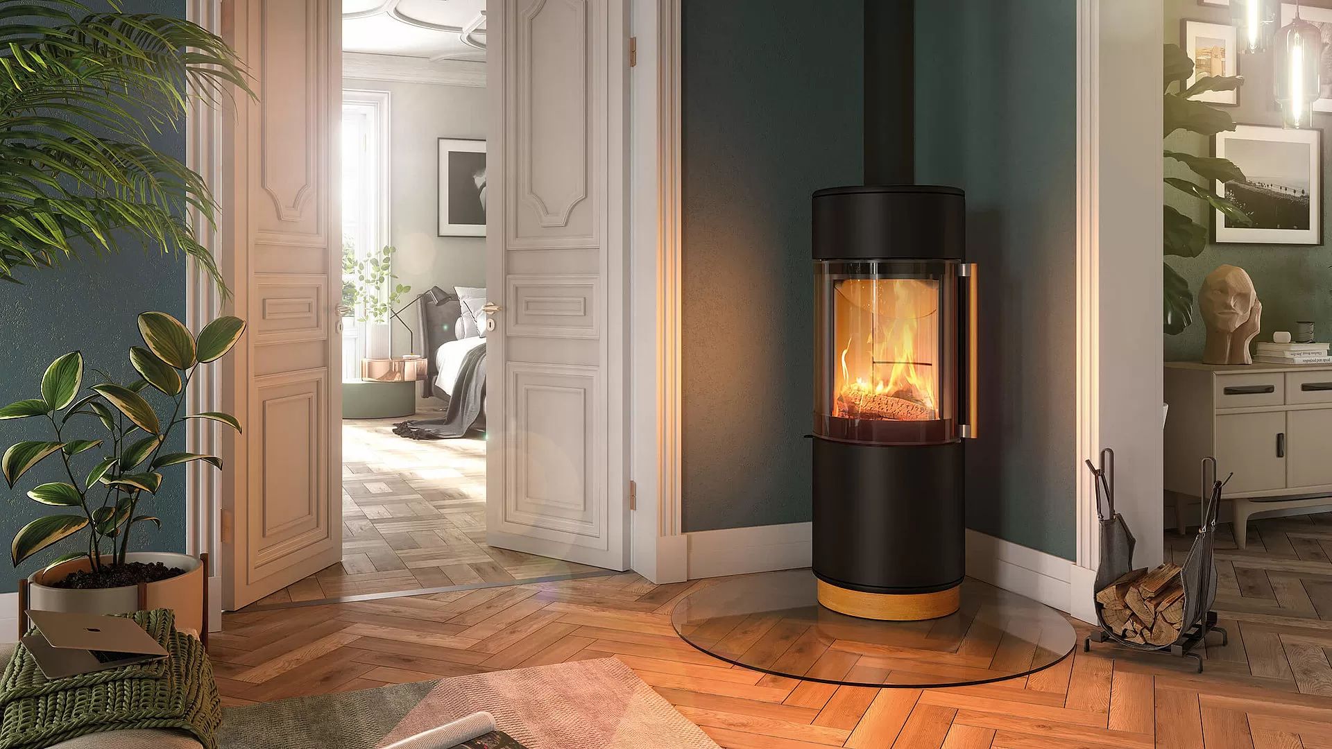 Печь-камин Spartherm Passo XS Style серая