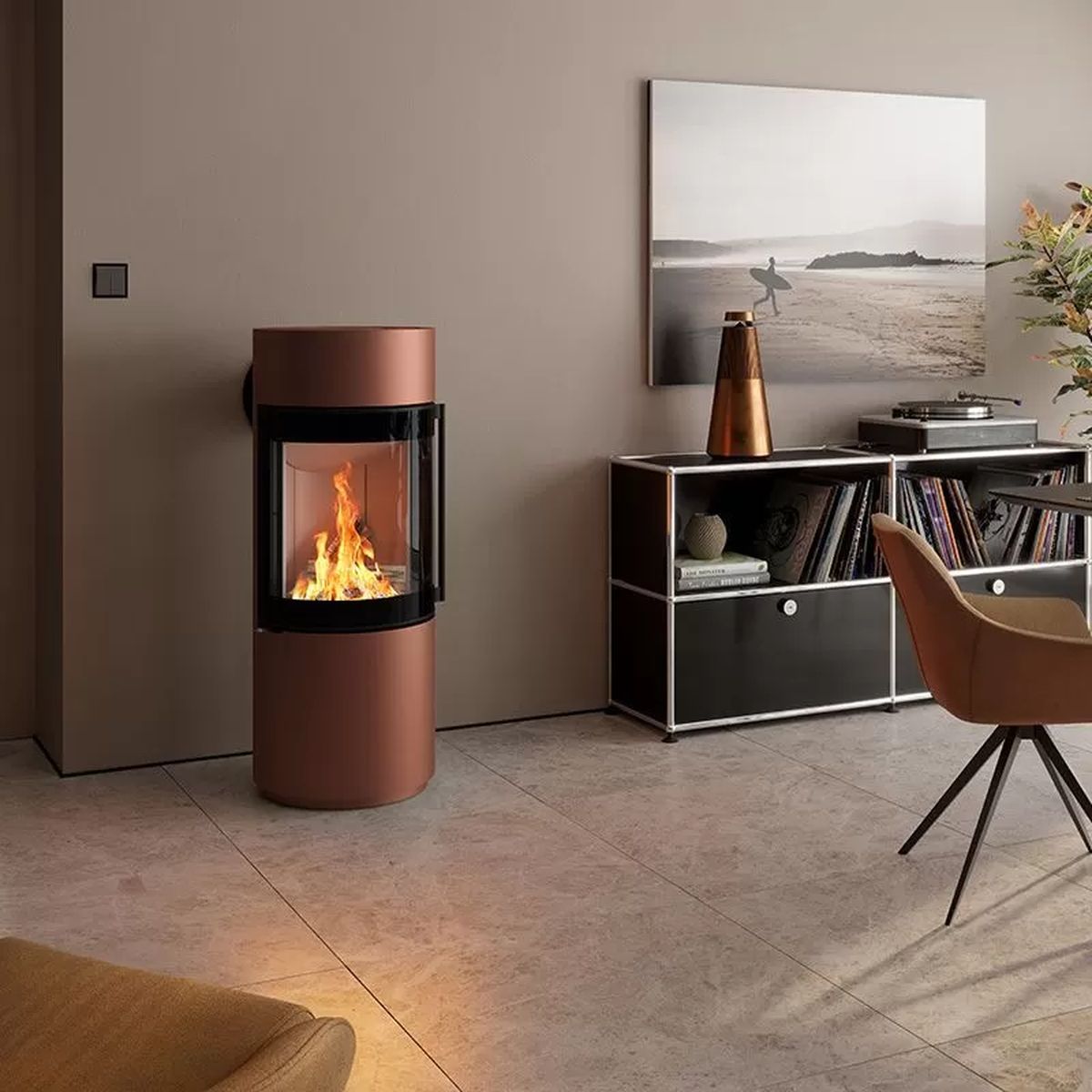 Печь-камин Spartherm Passo XS ржаво-коричневая