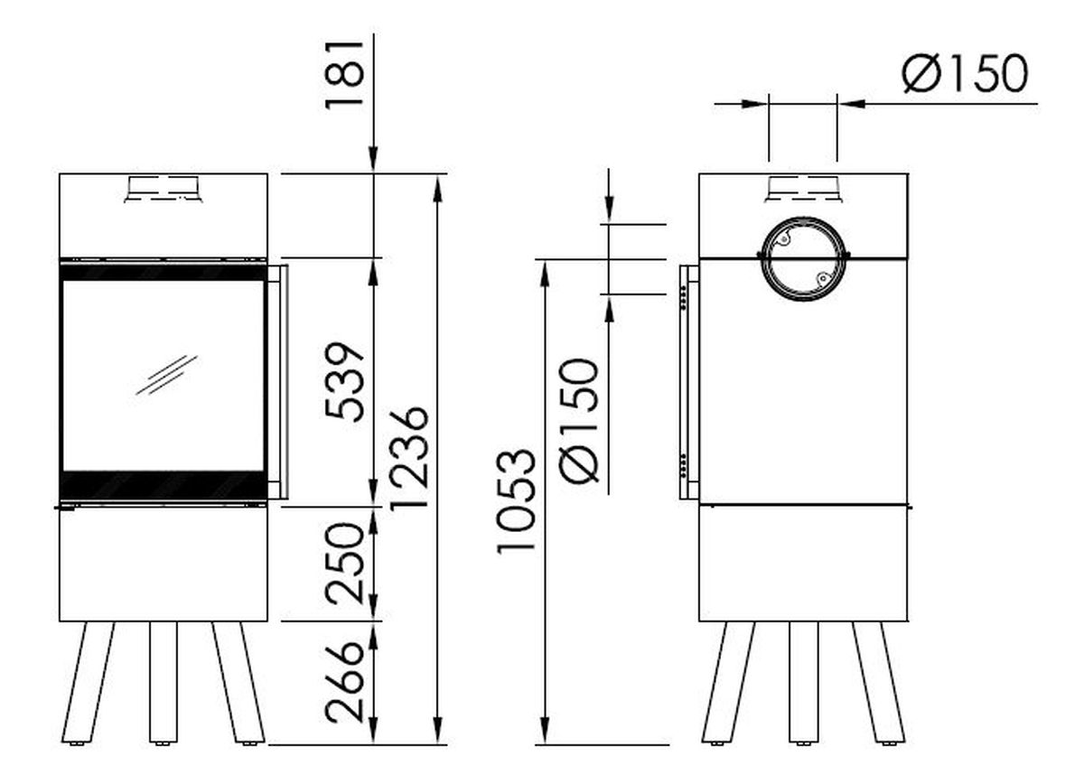 Печь-камин Spartherm Passo XS Tripod белая