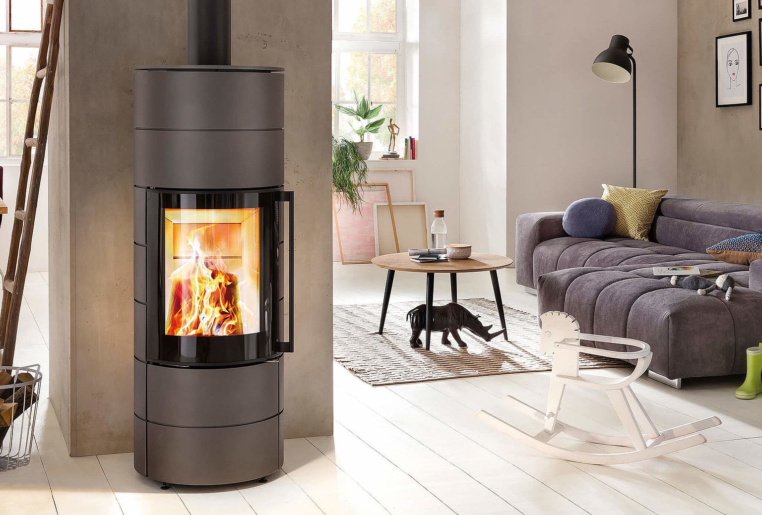 Печь-камин Spartherm Ambiente A3 серая