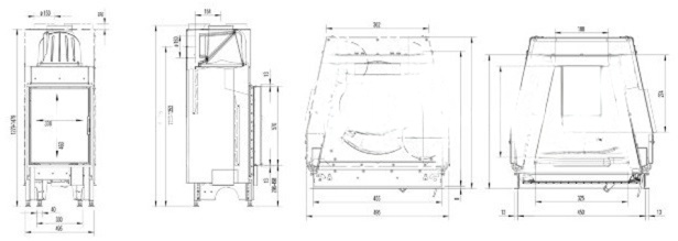 Каминная топка Austroflamm 45x57K прямая
