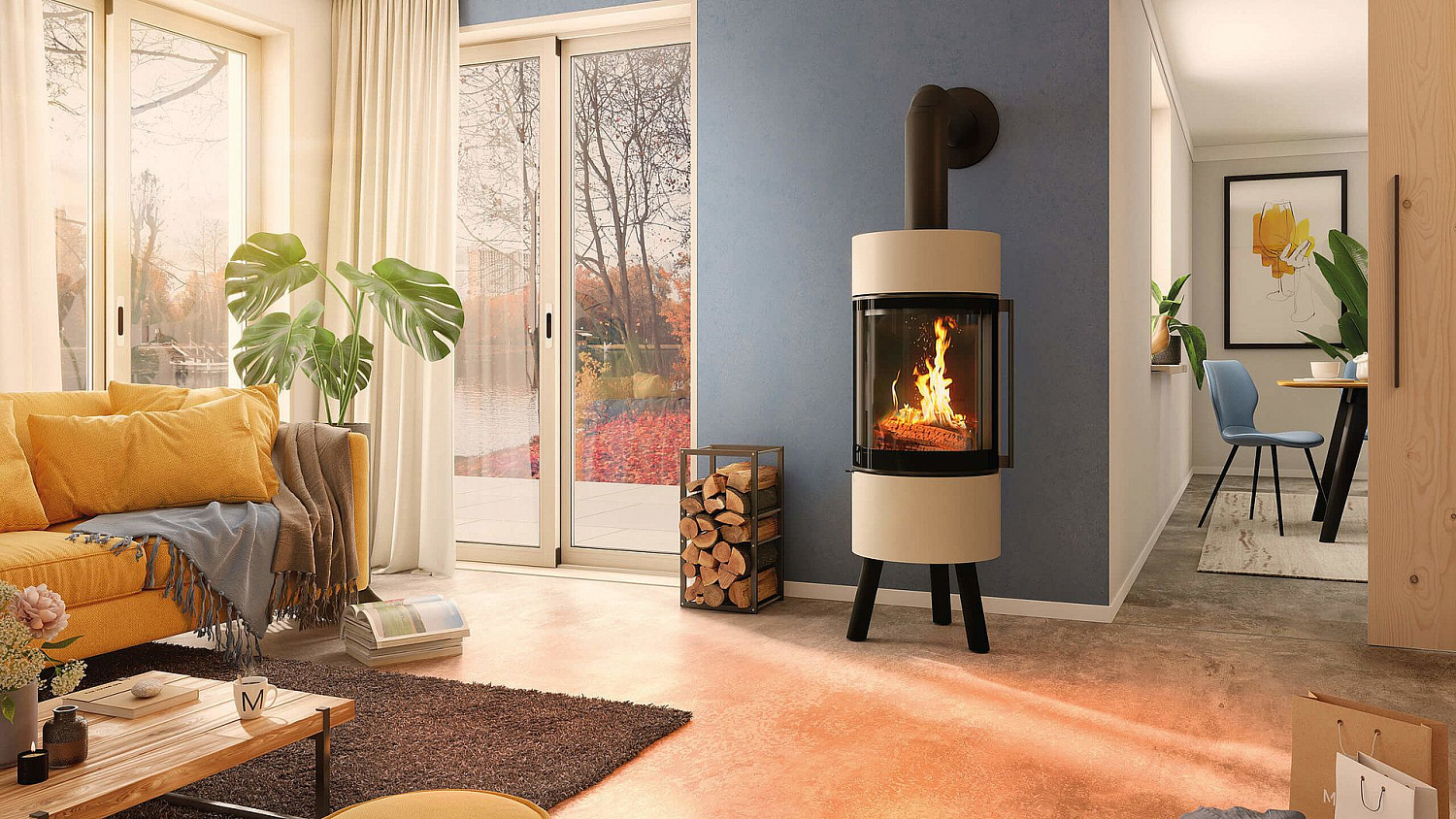 Печь-камин Spartherm Passo XS Tripod белая