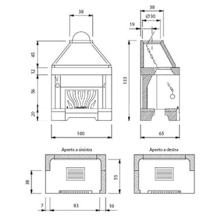 Каминная топка Palazzetti Palex G86