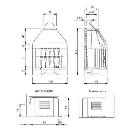 Каминная топка Palazzetti Palex C86 Cast Iron