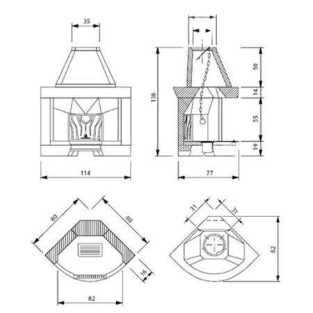 Каминная топка Palazzetti Palex B80
