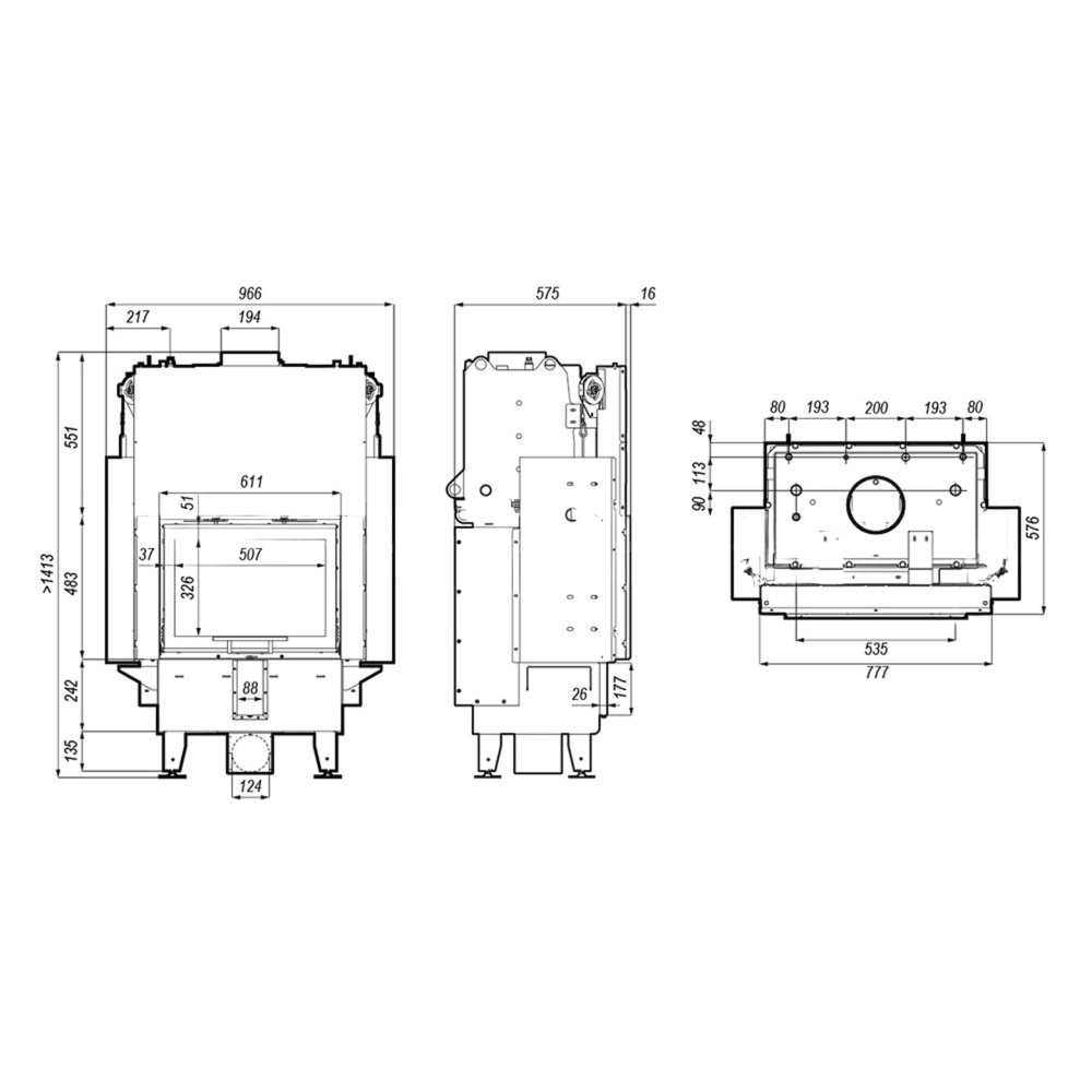 Каминная топка Defro Home Riva SM G Short