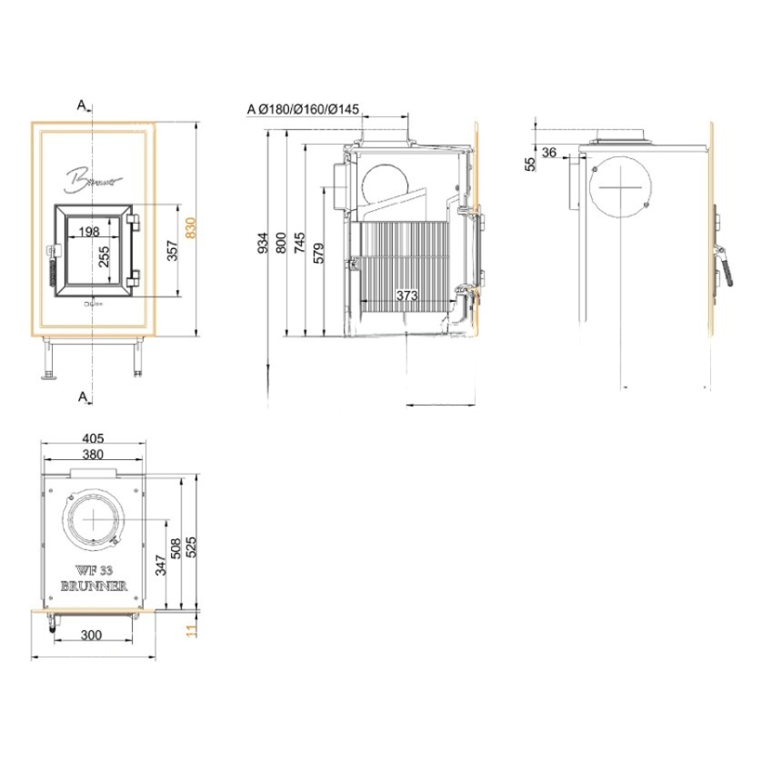 Печная топка Brunner WF 33