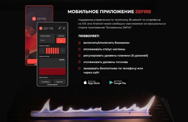 Автоматический биокамин ZeFire M 1800