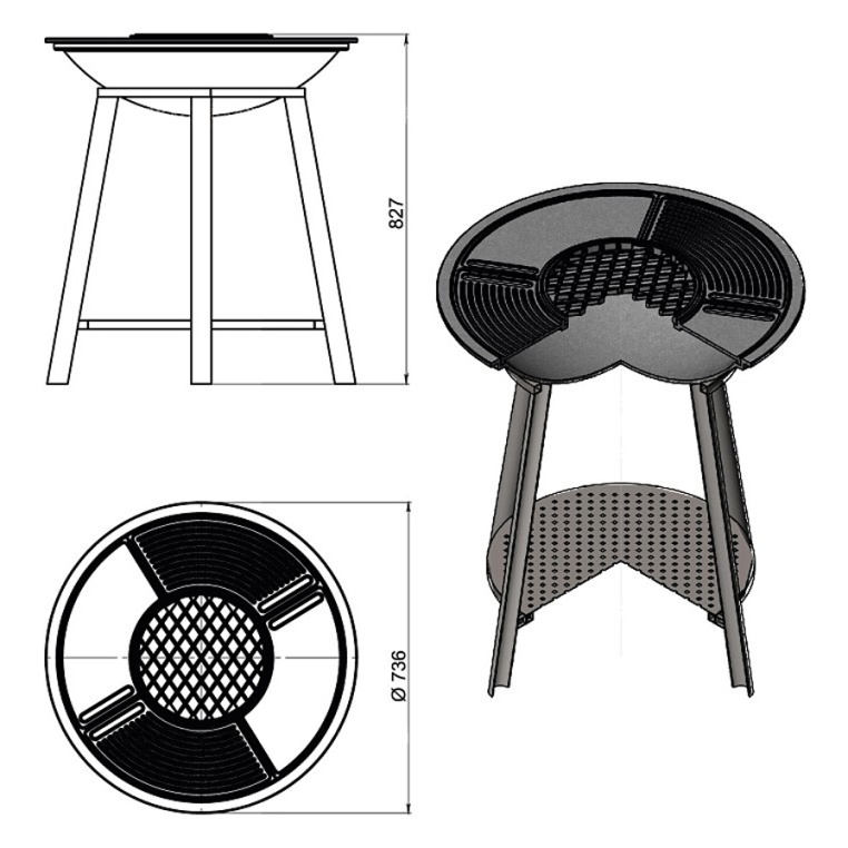 Чугунный Fantastic Grill Везувий Ø 700 Престиж