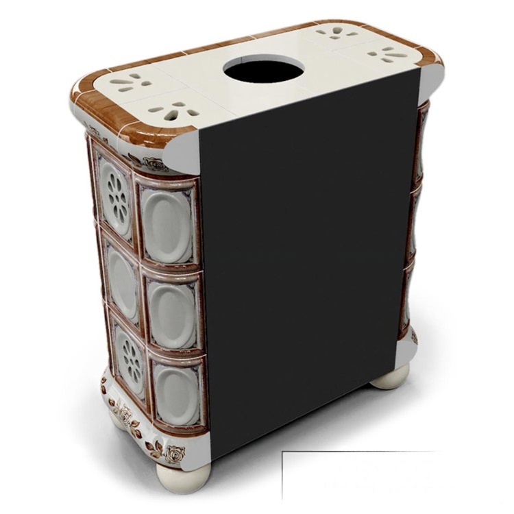 Изразцовая печь-камин КимрПечь Медальон пристенная с топкой Chazelles D70V