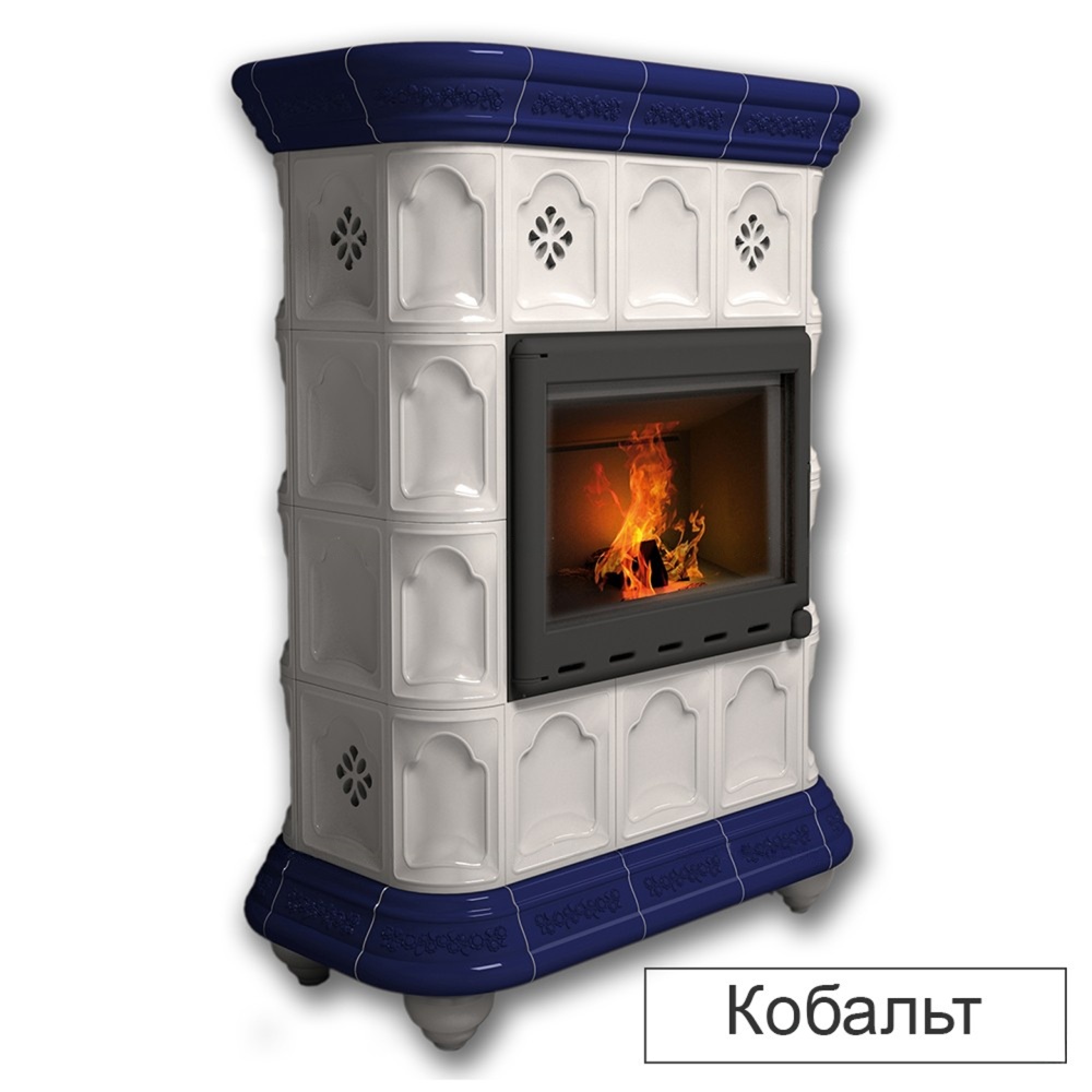 Изразцовая печь-камин КимрПечь Истра центральная с топкой Kratki Eryk 700