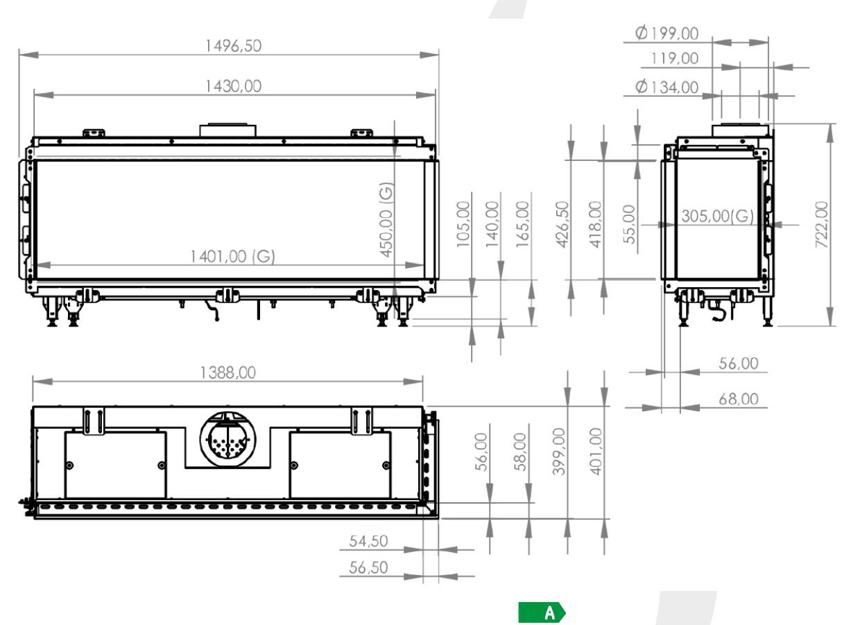 Газовый камин Milafire MF 1420