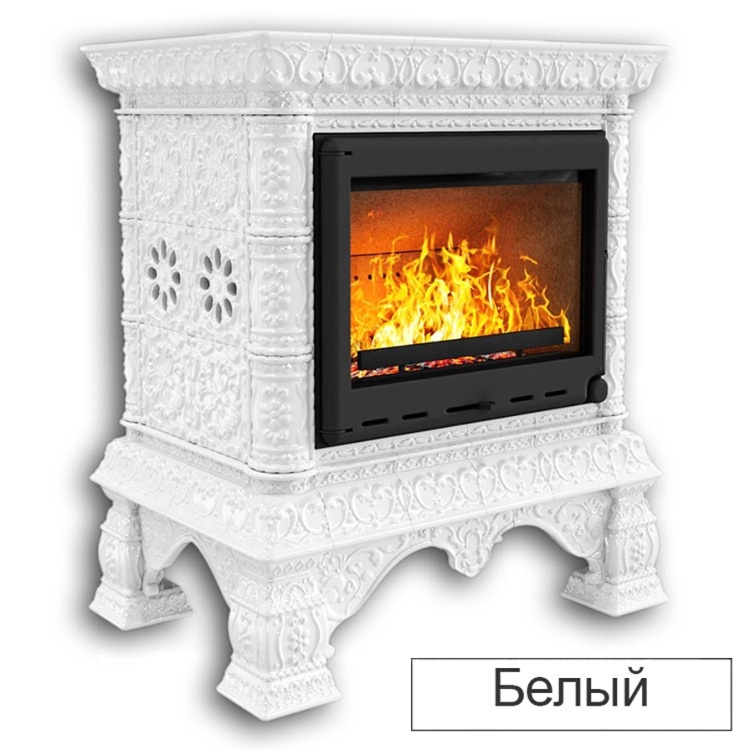 Изразцовая печь-камин КимрПечь Кострома центральная с топкой Chazelles D70