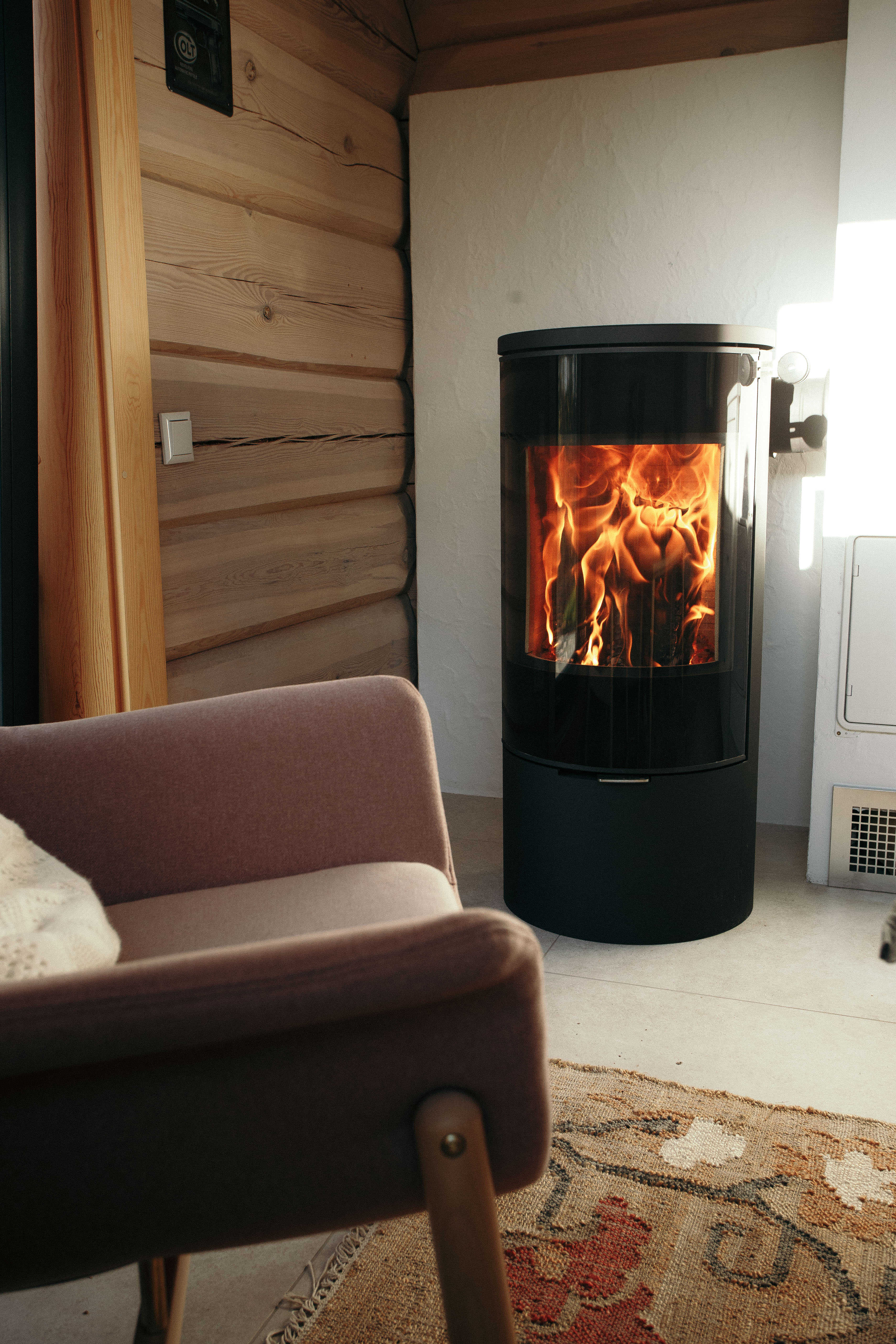 Печь-камин Rais Viva 100 L Glass Black